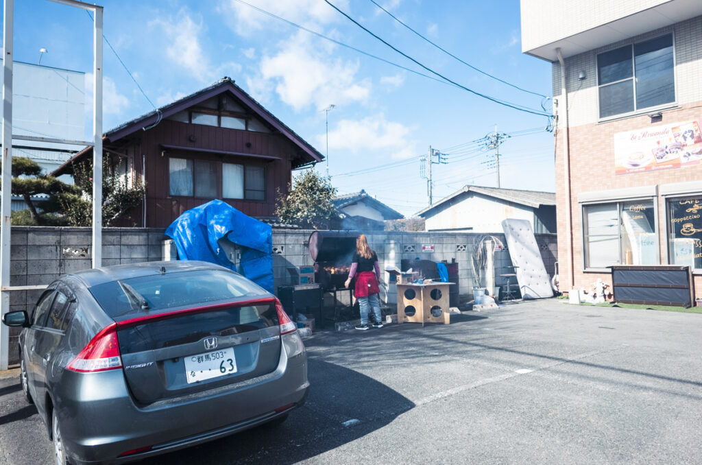 街のいたるところでBBQ大会