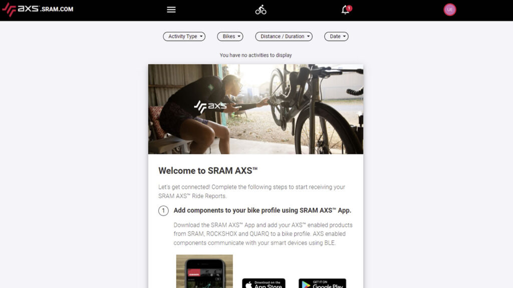 SRAM AXSアプリはウェブ版もあります。