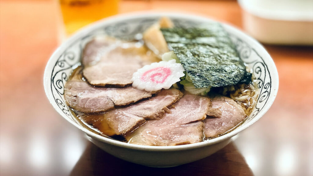 新幹線ホームで白河ラーメン