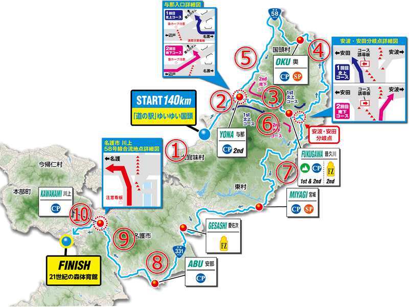 「ツール・ド・おきなわ」140kmのコース 