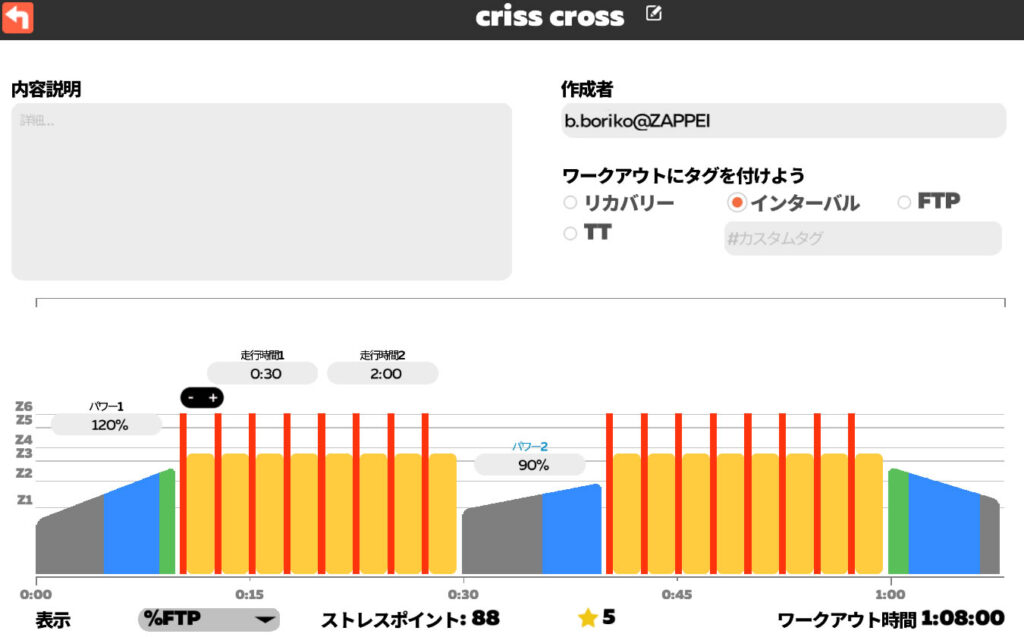 クリスクロスは30秒オンのあとの2分維持がキモ