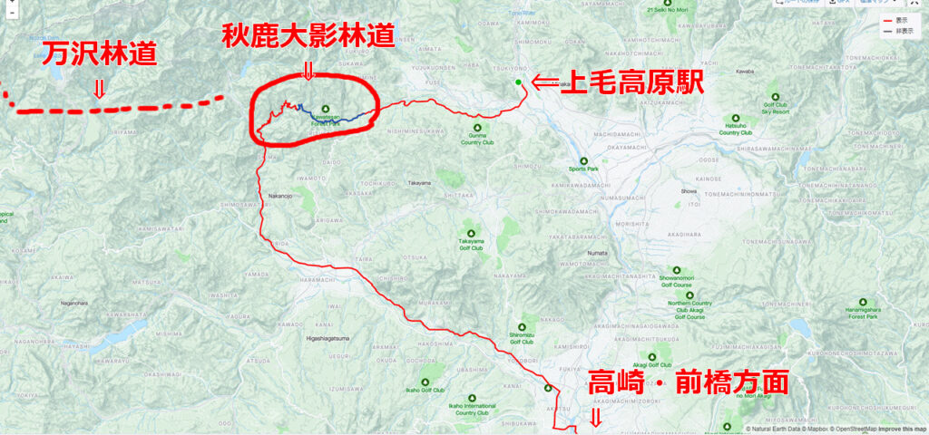 秋鹿大影林道の所在地