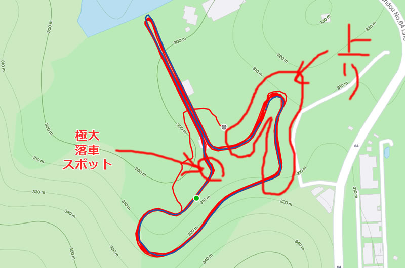 宮ヶ瀬クリテ7月版のコースレイアウト