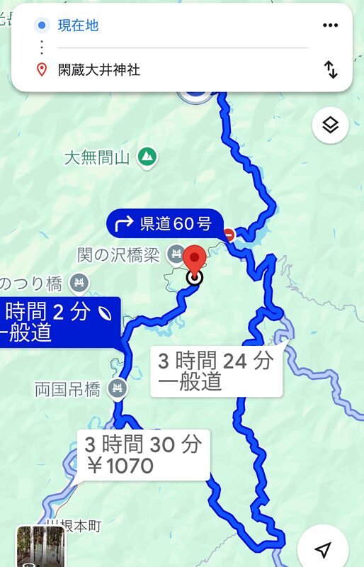 井川ダムの迂回ルート