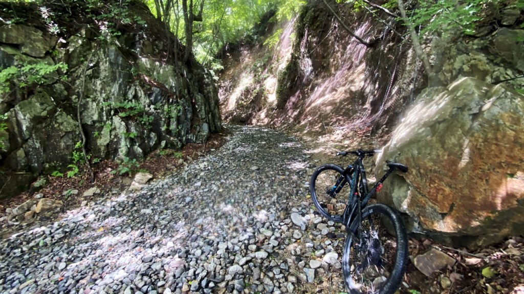 万沢林道は突然河原になりました