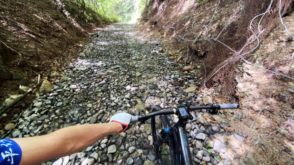 万沢林道は結構な頻度で押し歩き