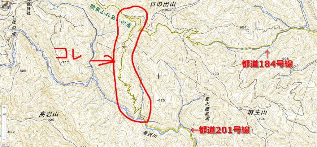 都道201号線のこの部分らしい