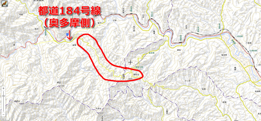 都道184号線の探検はここでお仕舞