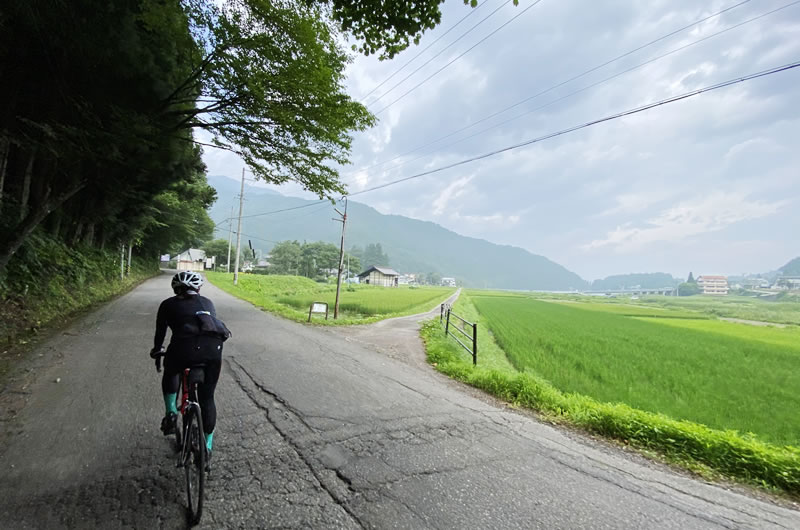 中綱湖を右折して小熊山へのヒルクライム開始