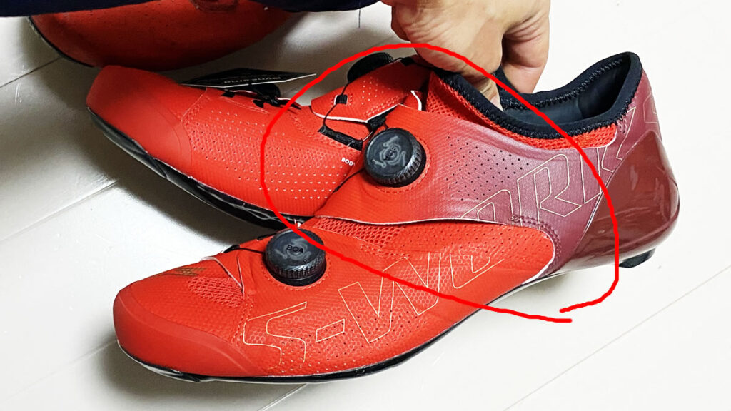 S-WORKS ARES ROAD SHOES、足首を安定させてくれて、とても良い