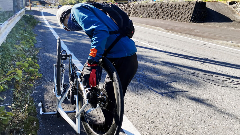 ロードバイク落車の実況見分