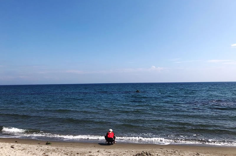 富山湾を望む能登町の海