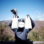 きのこセンターできのこをゲットして大喜び