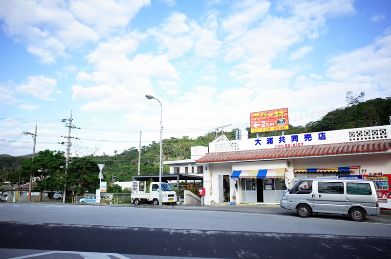 大浦共同売店を右折してダムに