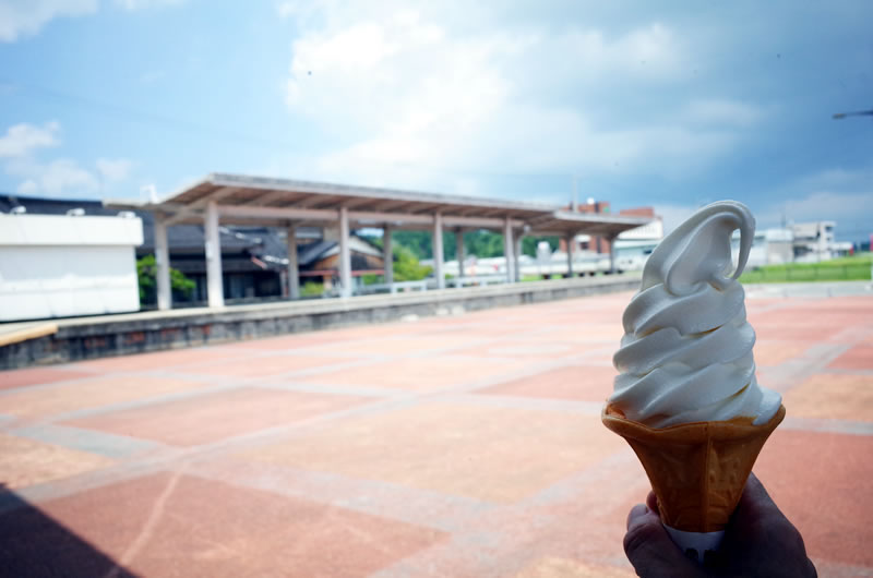 道の駅すずのソフトクリームが塩味で美味しい(*´ω｀)