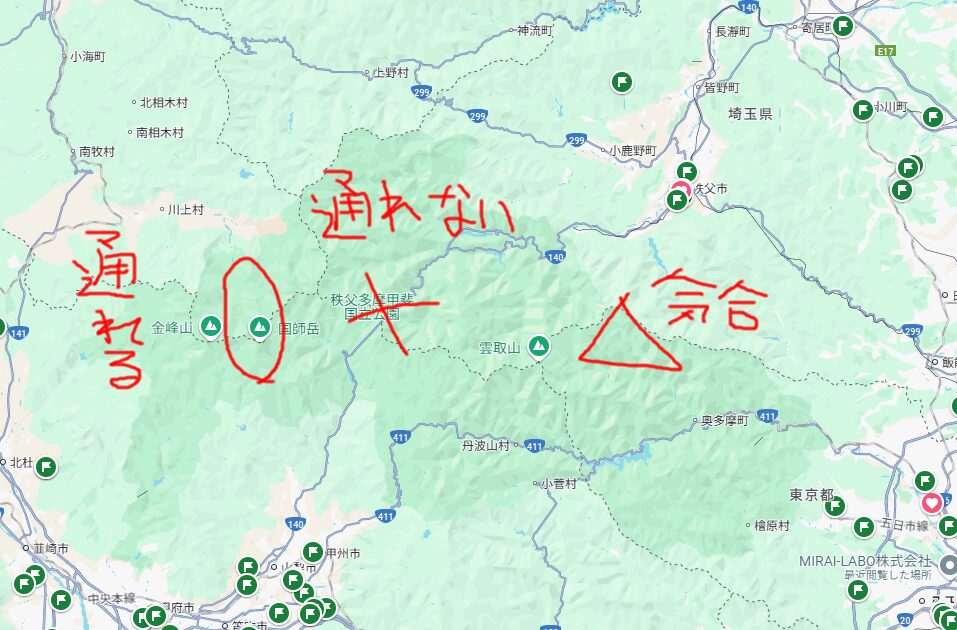 すぐ近くにある越境困難な県境