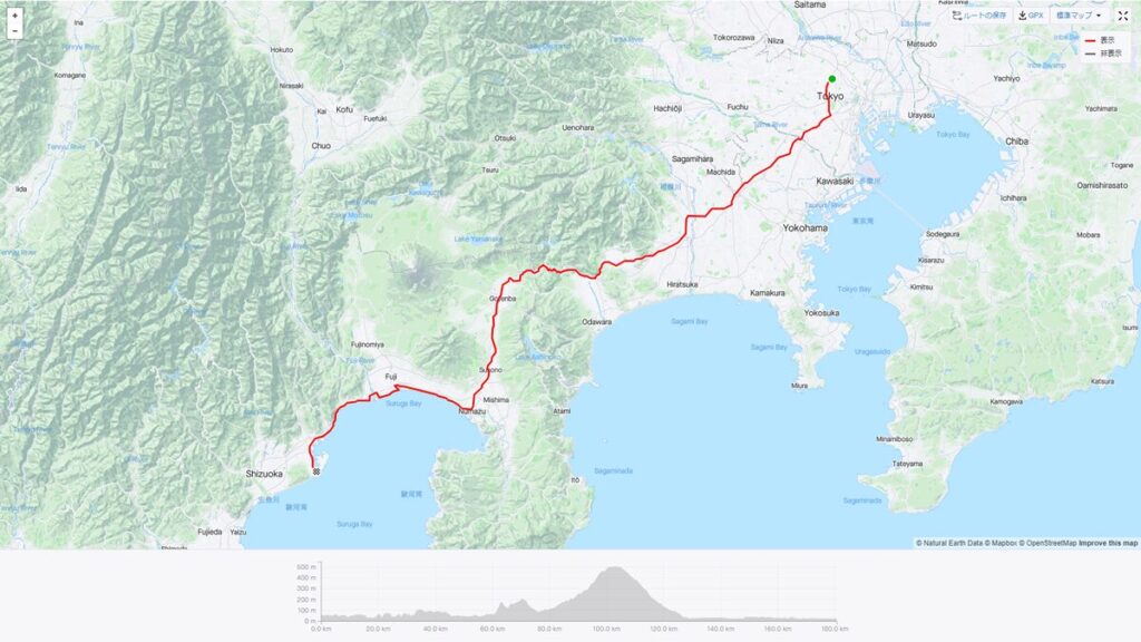 3週間ぶりの実走で静岡まで