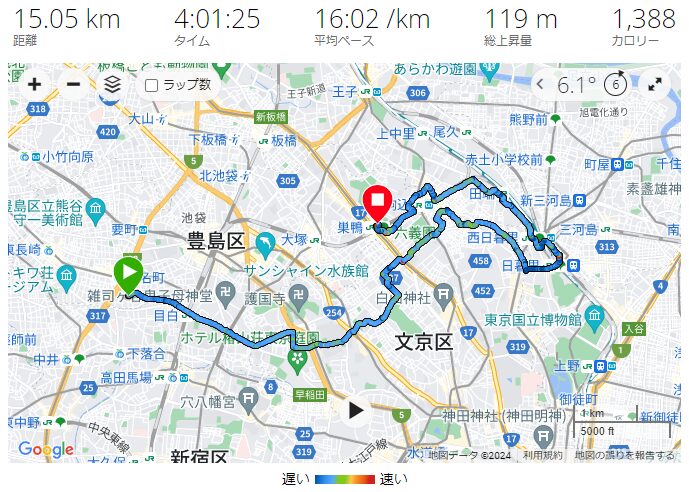 カロリー消費で15km歩いてみた