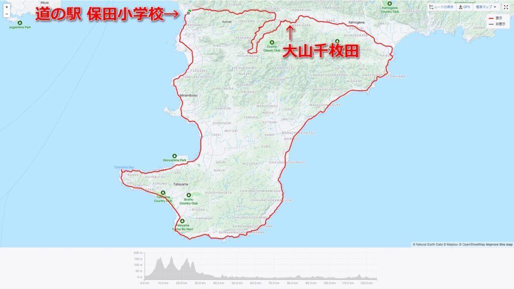 2回目の千葉・房総ライドのルート