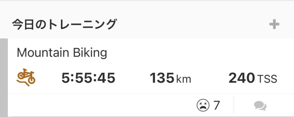 MTBは6時間走ってもTSS240(◎_◎;)！