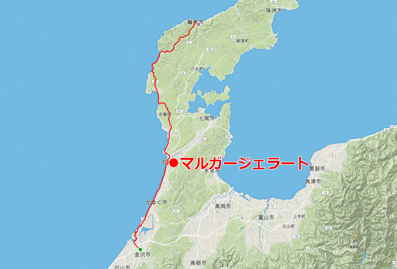 能登イチの初日のルートは金沢～輪島
